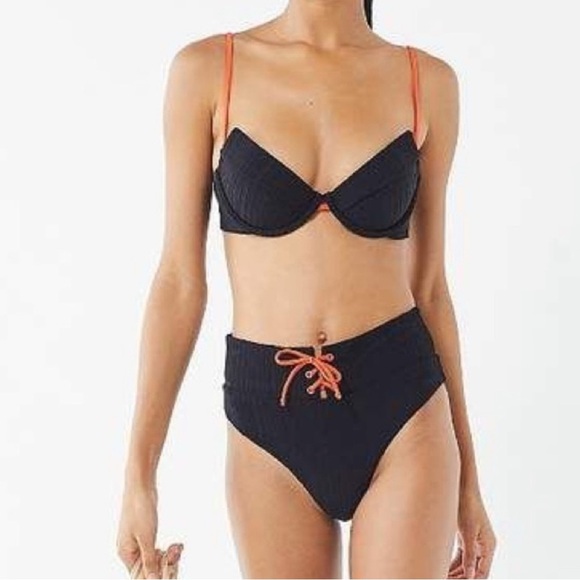 Onia Other - Onia Johanna Top Black Red Spaghetti Underwire Support Bikini Top Size XS NWT